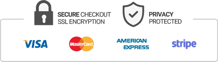 Sichere Kasse mit SSL-Verschlüsselung und geschütztem Datenschutz. Akzeptiert Visa, Mastercard, American Express und Stripe.